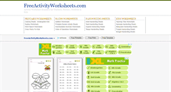 Desktop Screenshot of freeactivityworksheets.com