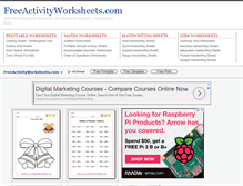 Tablet Screenshot of freeactivityworksheets.com